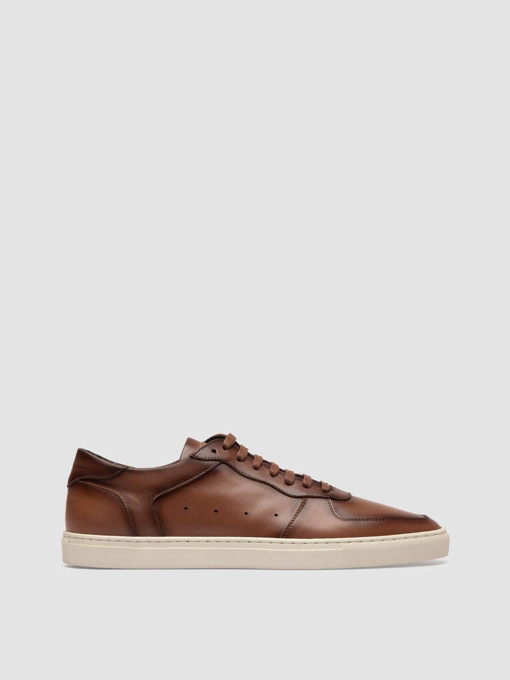 SISSO 001 - Brown Leather Low Top Sneakers - image 1,side view