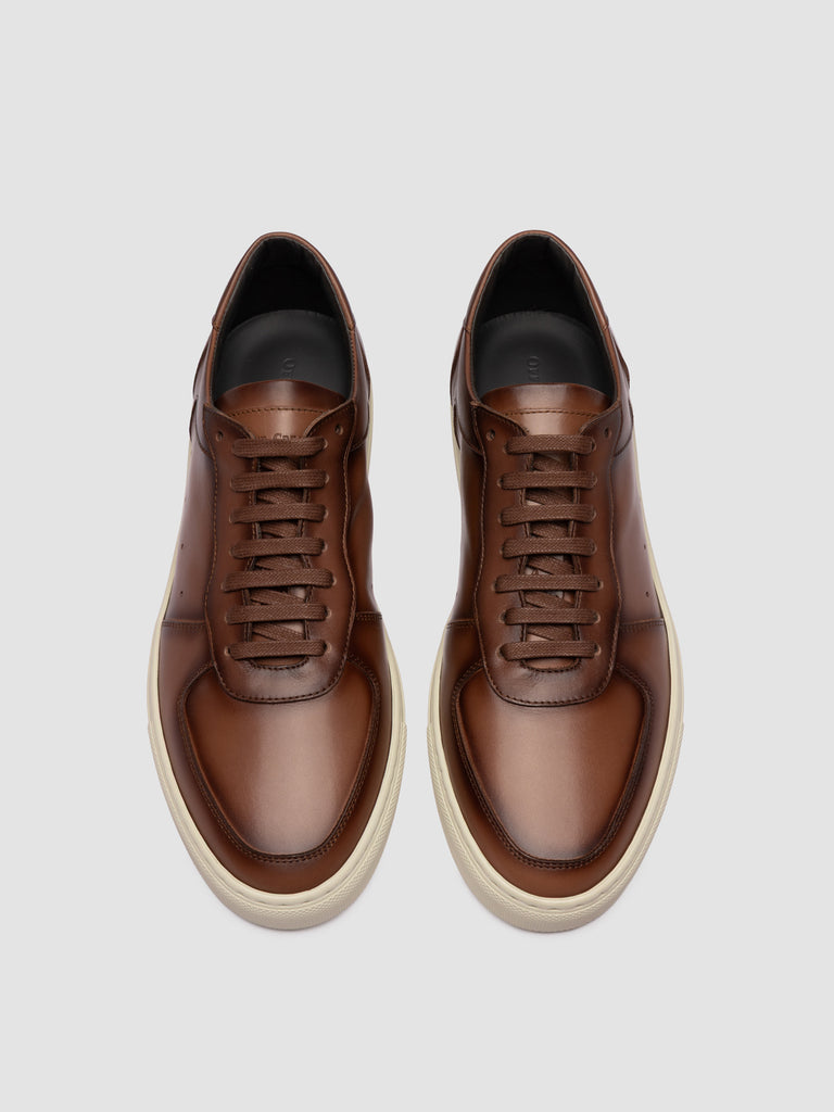 SISSO 001 - Brown Leather Low Top Sneakers