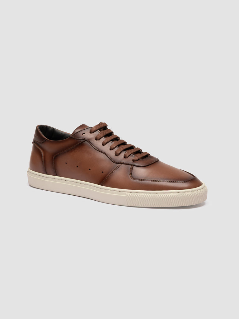 SISSO 001 - Brown Leather Low Top Sneakers