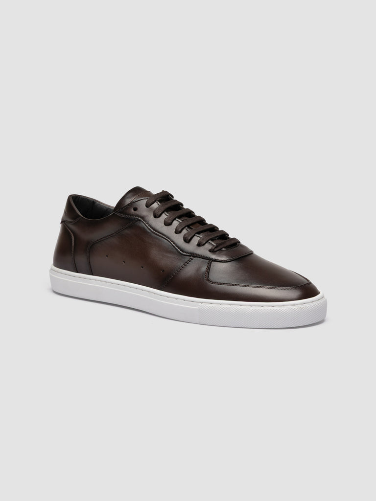 SISSO 001 - Brown Leather Low Top Sneakers