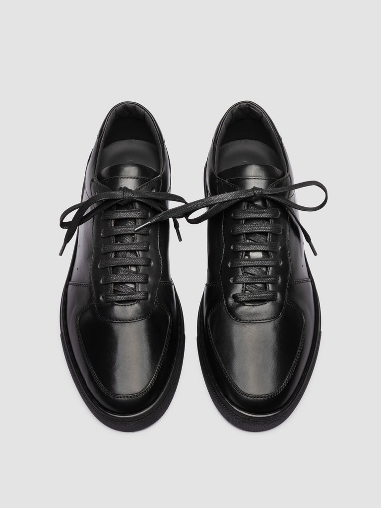 SISSO 001 - Black Leather Low Top Sneakers