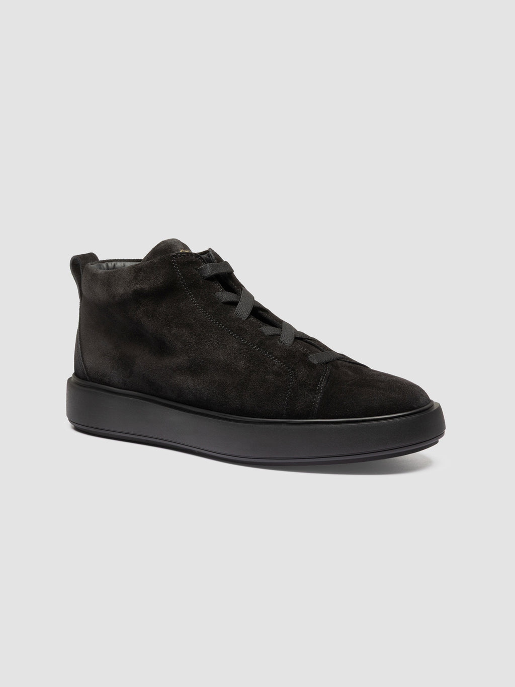SLOUCH 005 - Black Suede High Top Sneakers - image 3,side view