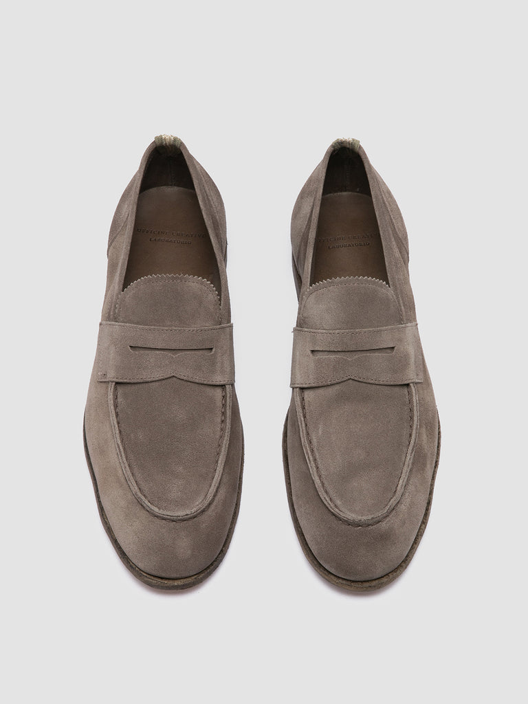 SOLITUDE 001 - Taupe Suede Penny Loafers