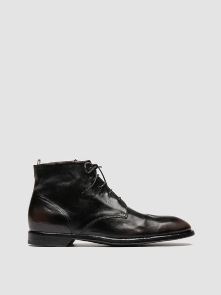 Men's Grey Leather Lace up Boots: SOUND 003 – Officine Creative