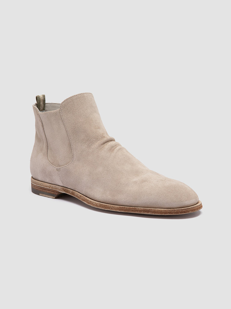 SOUND 004 - Ivory Suede Zipped Boots