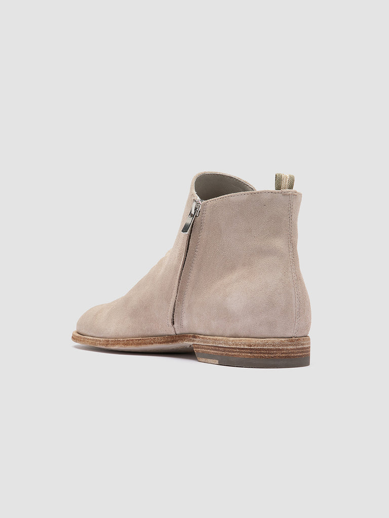 SOUND 004 - Ivory Suede Zipped Boots