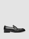 SOUND 008_W - Black Leather Penny Loafers - thumb image 1,side view