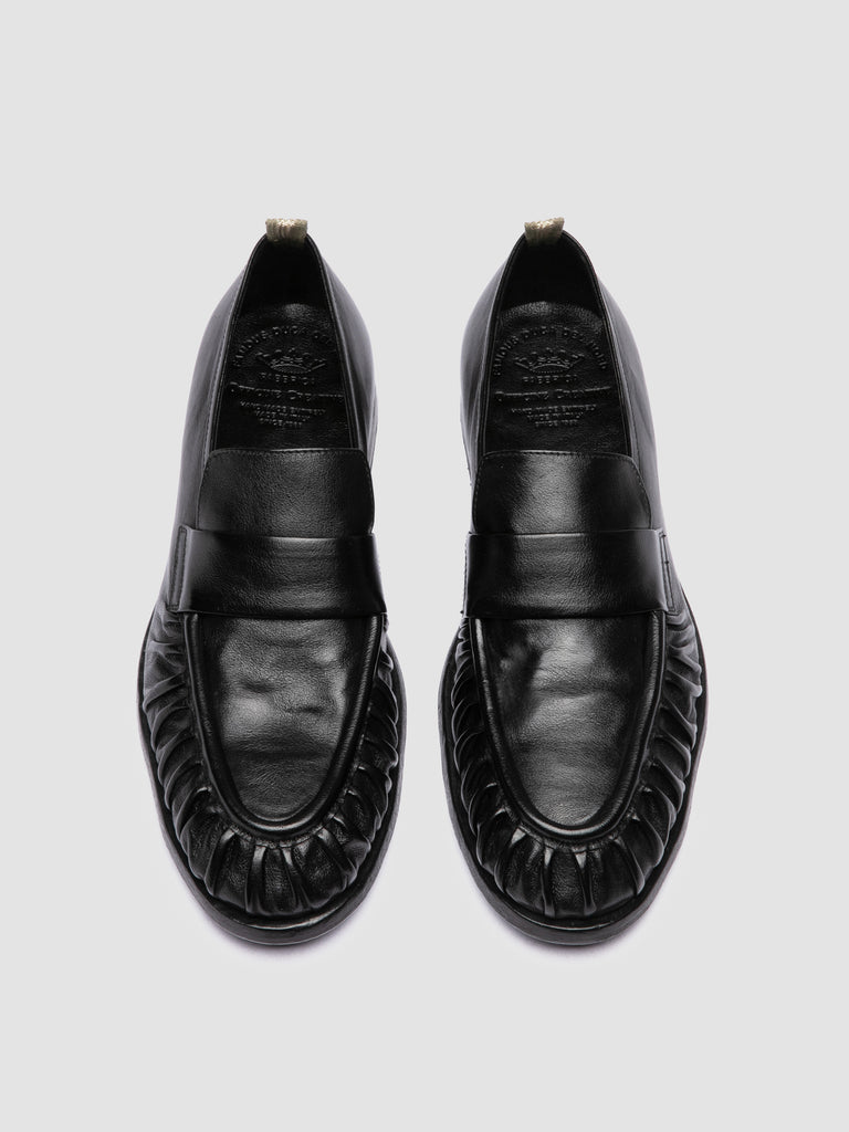 SOUND 008_W - Black Leather Penny Loafers