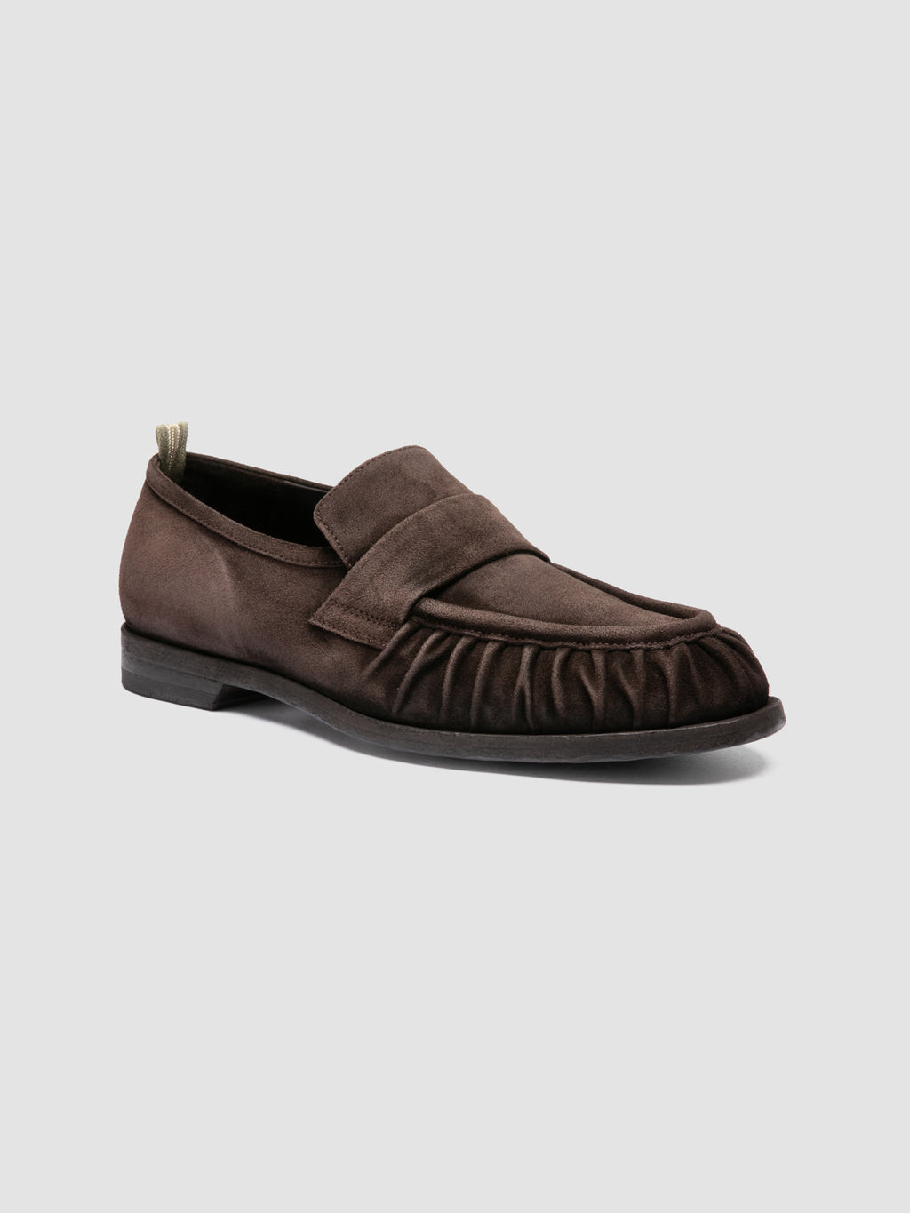 SOUND 008_W - Brown Suede Penny Loafers - image 3,side view