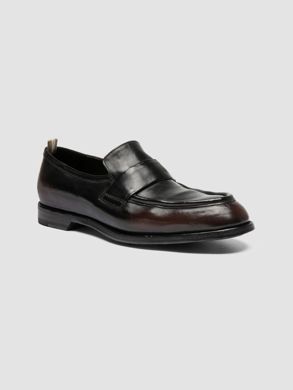 SOUND/010_W - Brown Leather Penny Loafers - image 3,side view