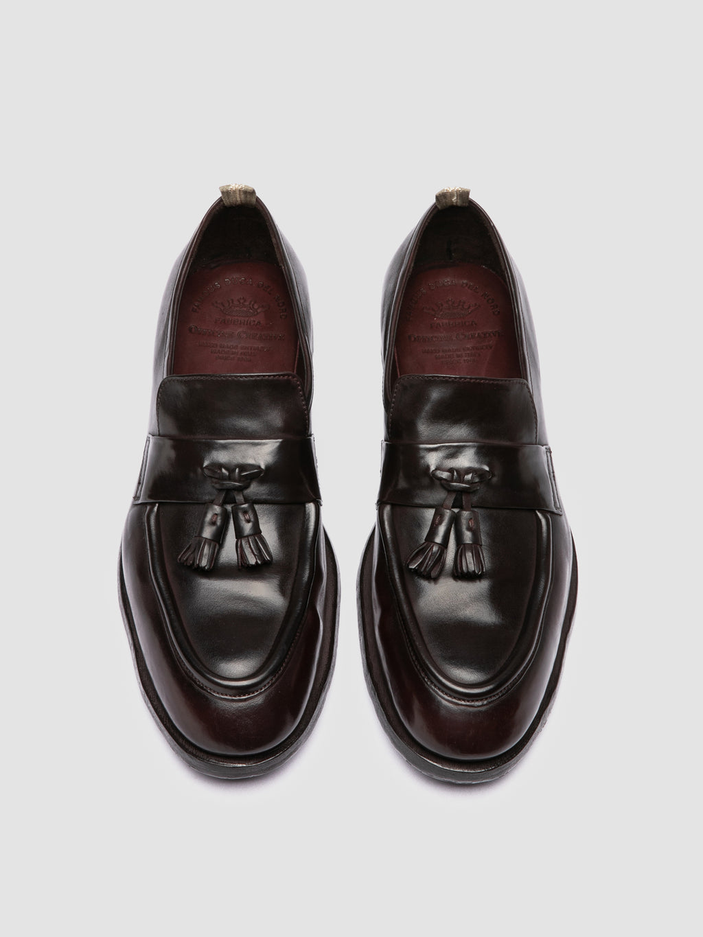 SOUND/011_W  - Brown Leather Tassel Loafers - image 2,side view
