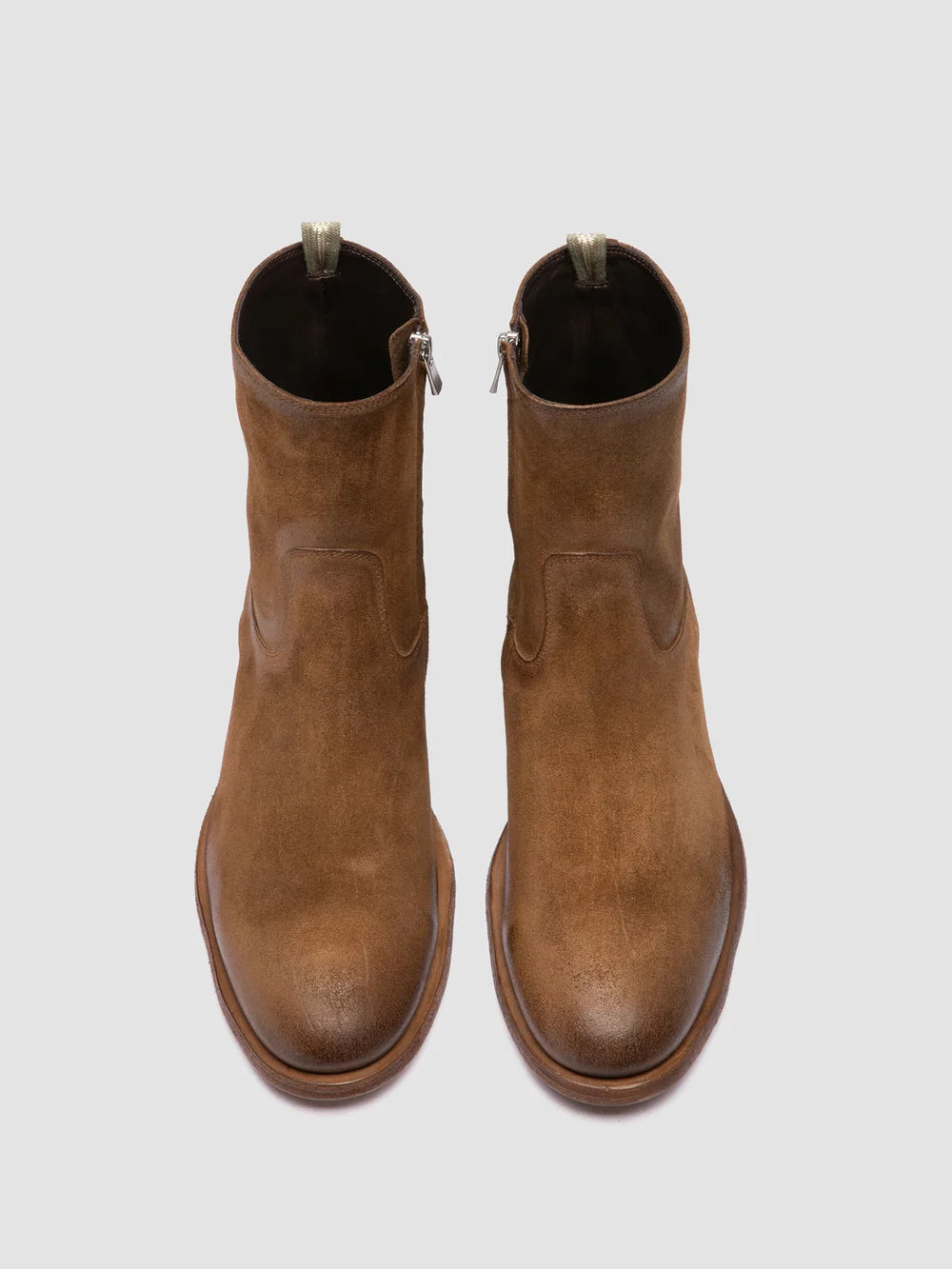 SOUND 015_W - Brown Suede Zip Boots - image 2,side view