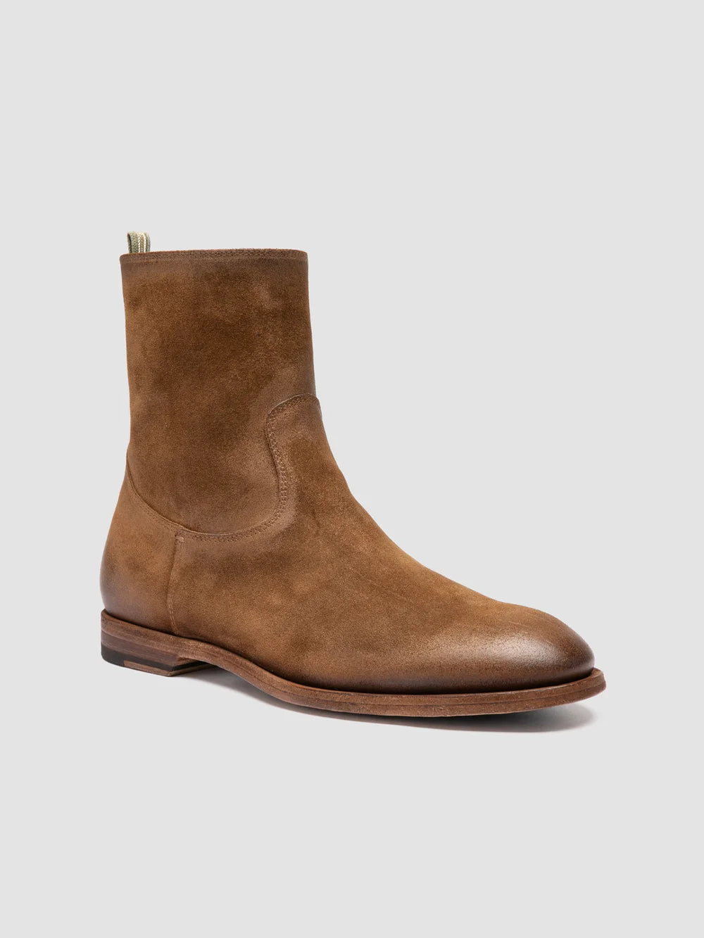 SOUND 015_W - Brown Suede Zip Boots - image 3,side view