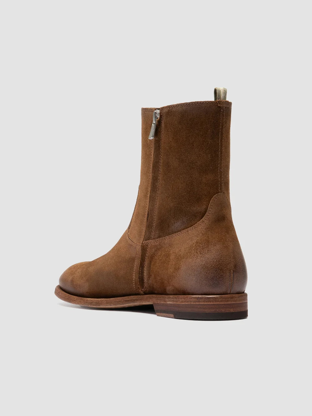 SOUND 015_W - Brown Suede Zip Boots - image 4,side view