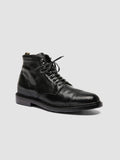 STANFORD 011 - Black Leather Lace Up Boots - thumb image 3,side view