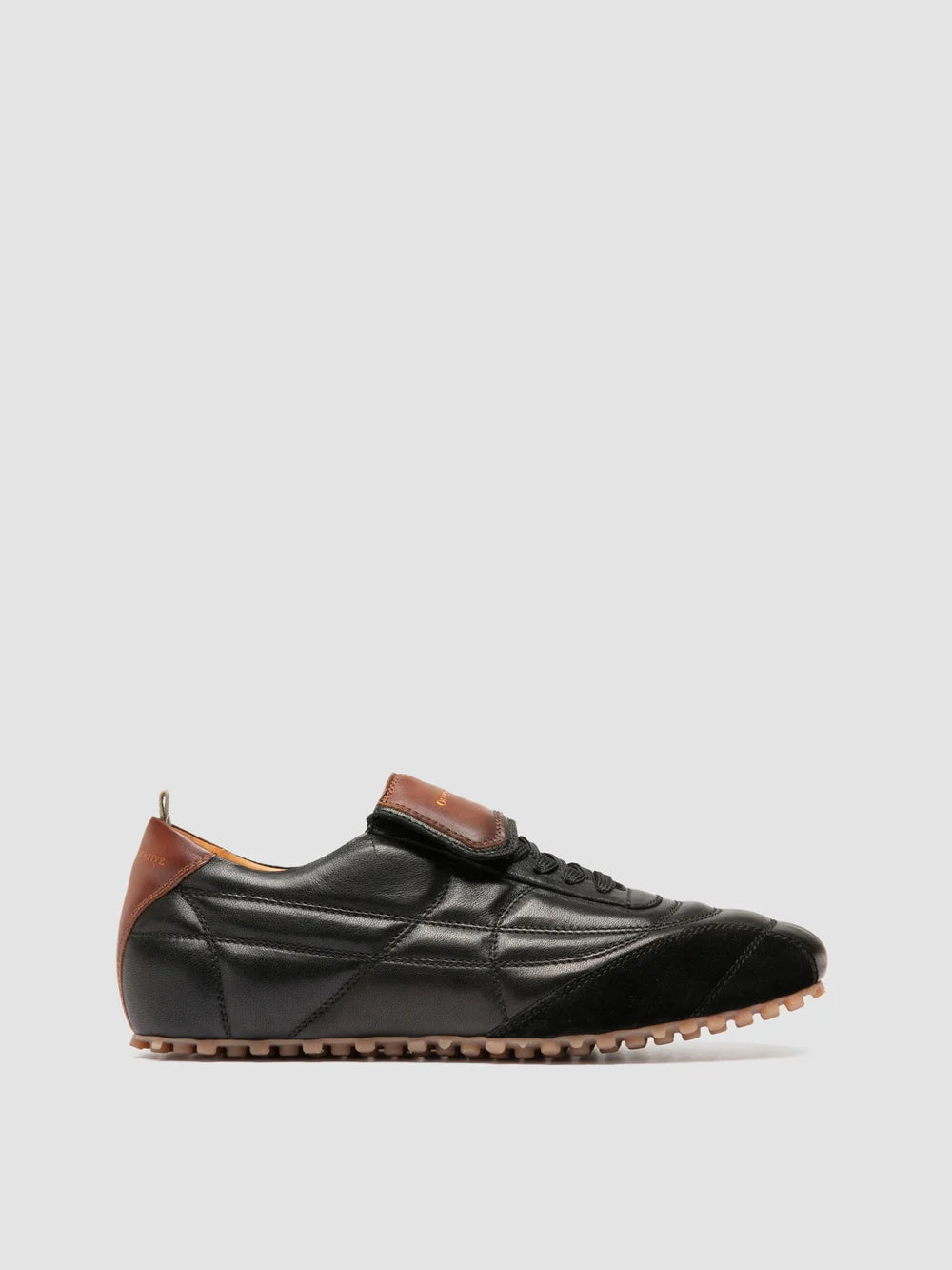 STRIKER 001 - Black Leather and Suede Low-Top Sneakers - image 1,side view
