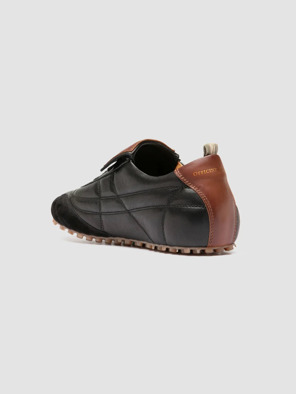 STRIKER 001 - Black Leather and Suede Low-Top Sneakers - image 4,side view