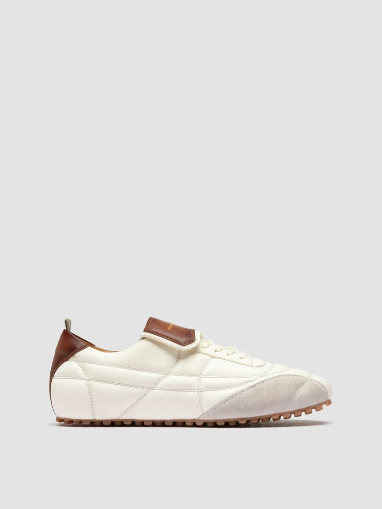 STRIKER 001 - White Leather and Suede Low-Top Sneakers