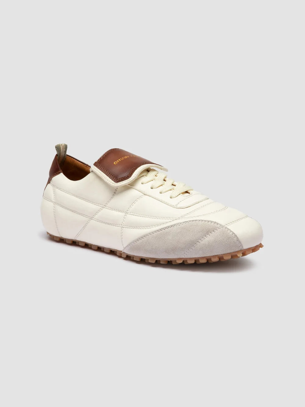 STRIKER 001 - White Leather and Suede Low-Top Sneakers - image 3,side view