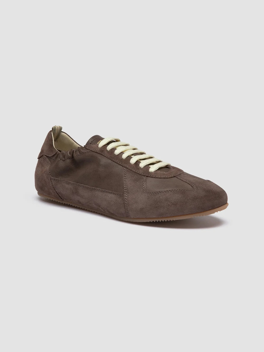SUBSIDE 001 - Brown Leather and Suede Low-Top Sneakers - image 3,side view