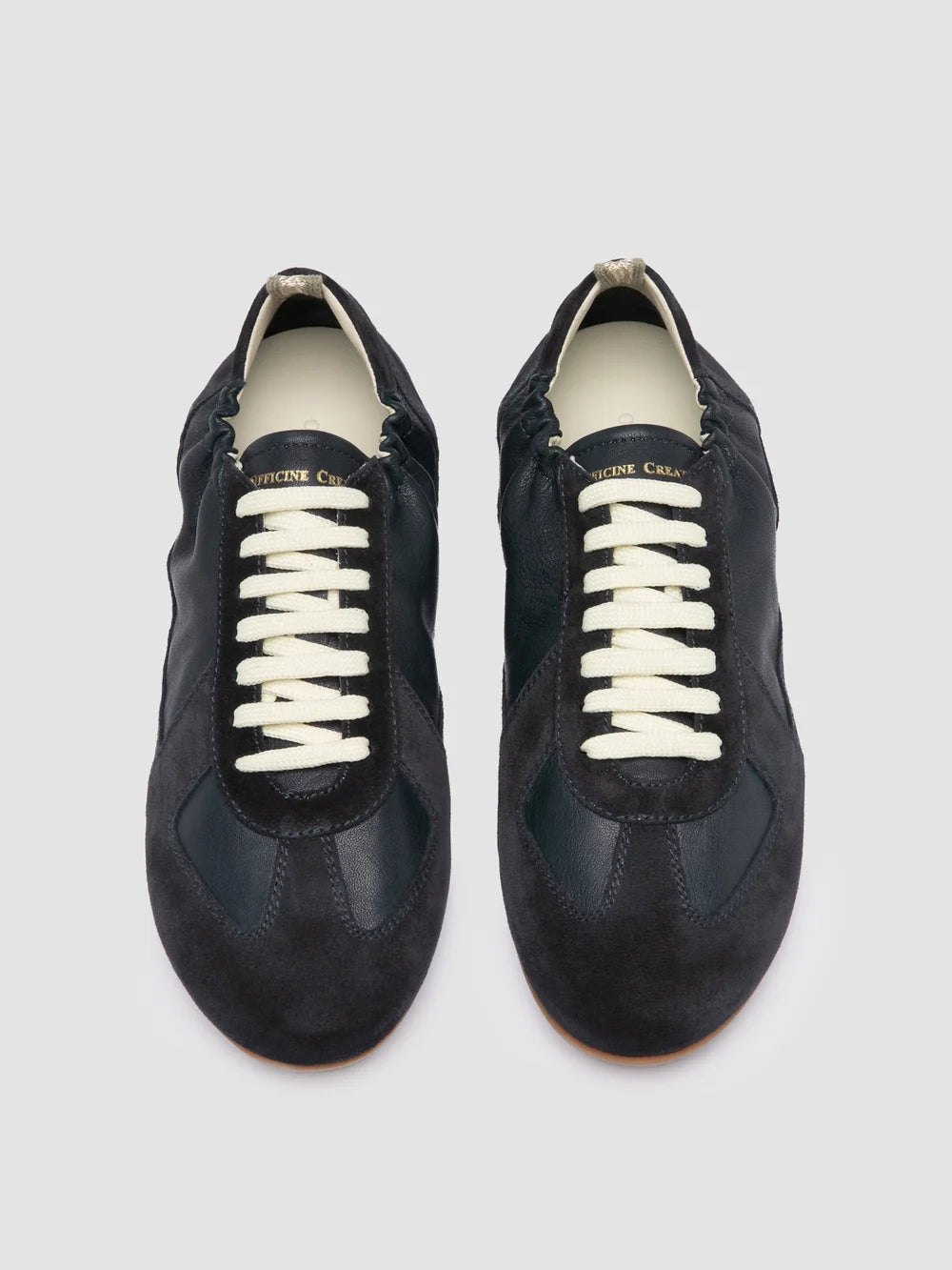 SUBSIDE 001 - Blue Leather and Suede Low-Top Sneakers - image 2,side view