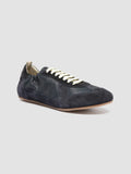 SUBSIDE 001 - Blue Leather and Suede Low-Top Sneakers - thumb image 3,side view