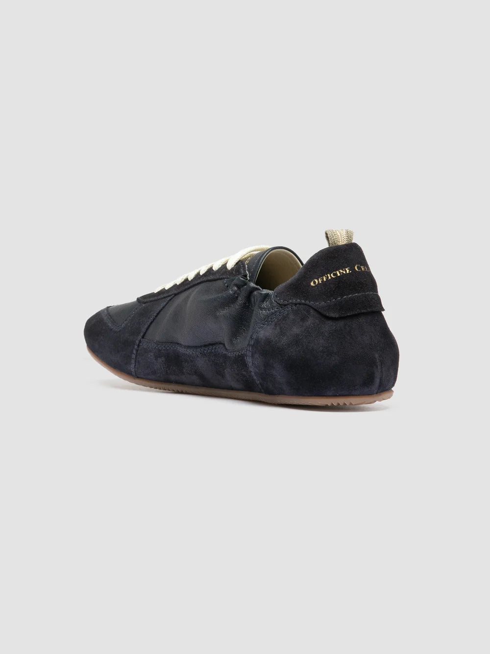 SUBSIDE 001 - Blue Leather and Suede Low-Top Sneakers - image 4,side view