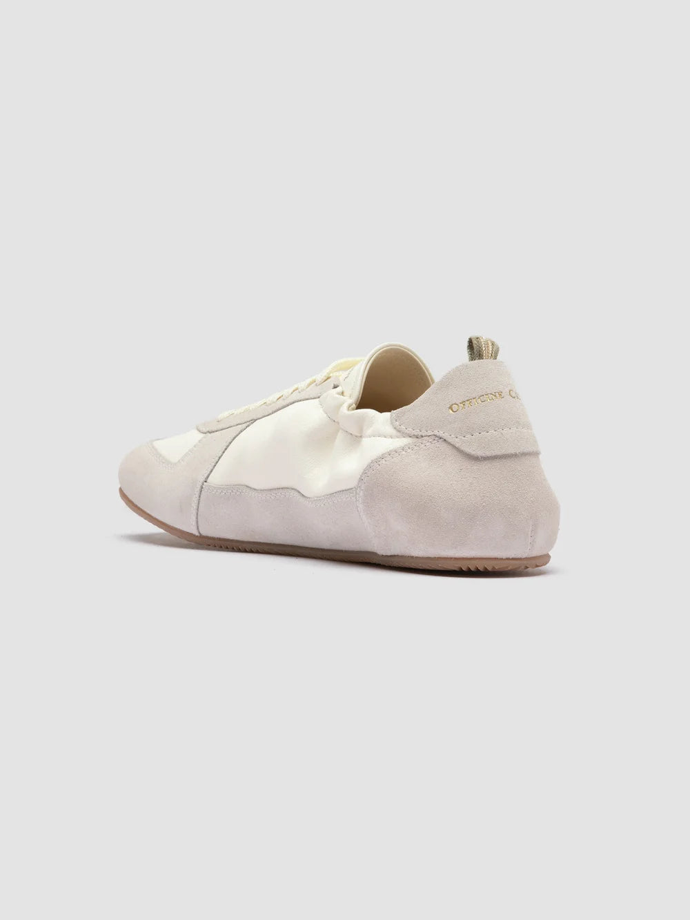 SUBSIDE 001 - White Leather and Suede Low-Top Sneakers - image 4,side view