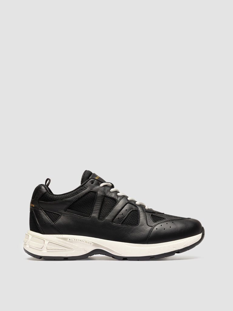 SUPURBIA 001 - Black Leather Low Top Sneakers
