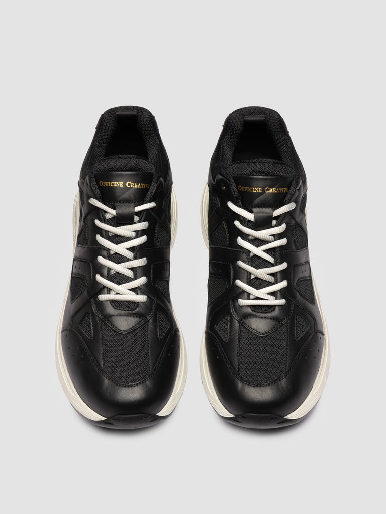 SUPURBIA 001 - Black Leather Low Top Sneakers