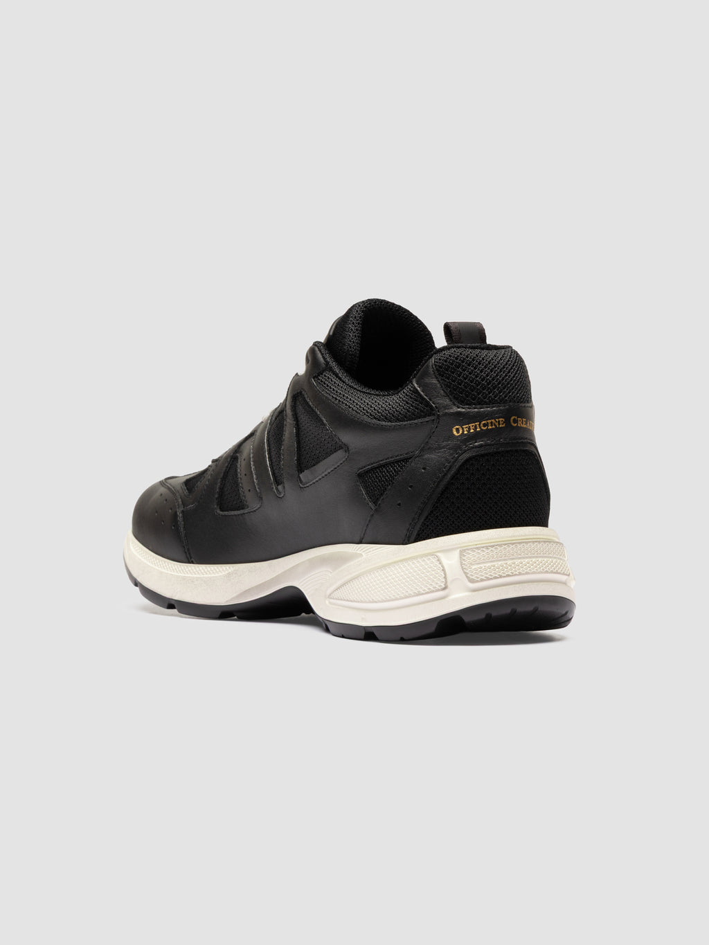 SUPURBIA 001 - Black Leather Low Top Sneakers - image 4,side view