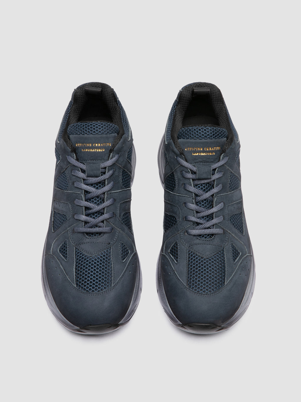 SUPURBIA 001 - Blue Leather Low Top Sneakers - image 2,side view