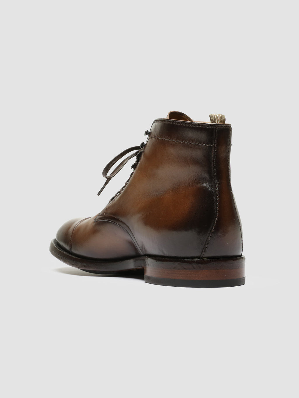 TEMPLE 002 - Brown Leather Lace Up Boots - image 4,side view