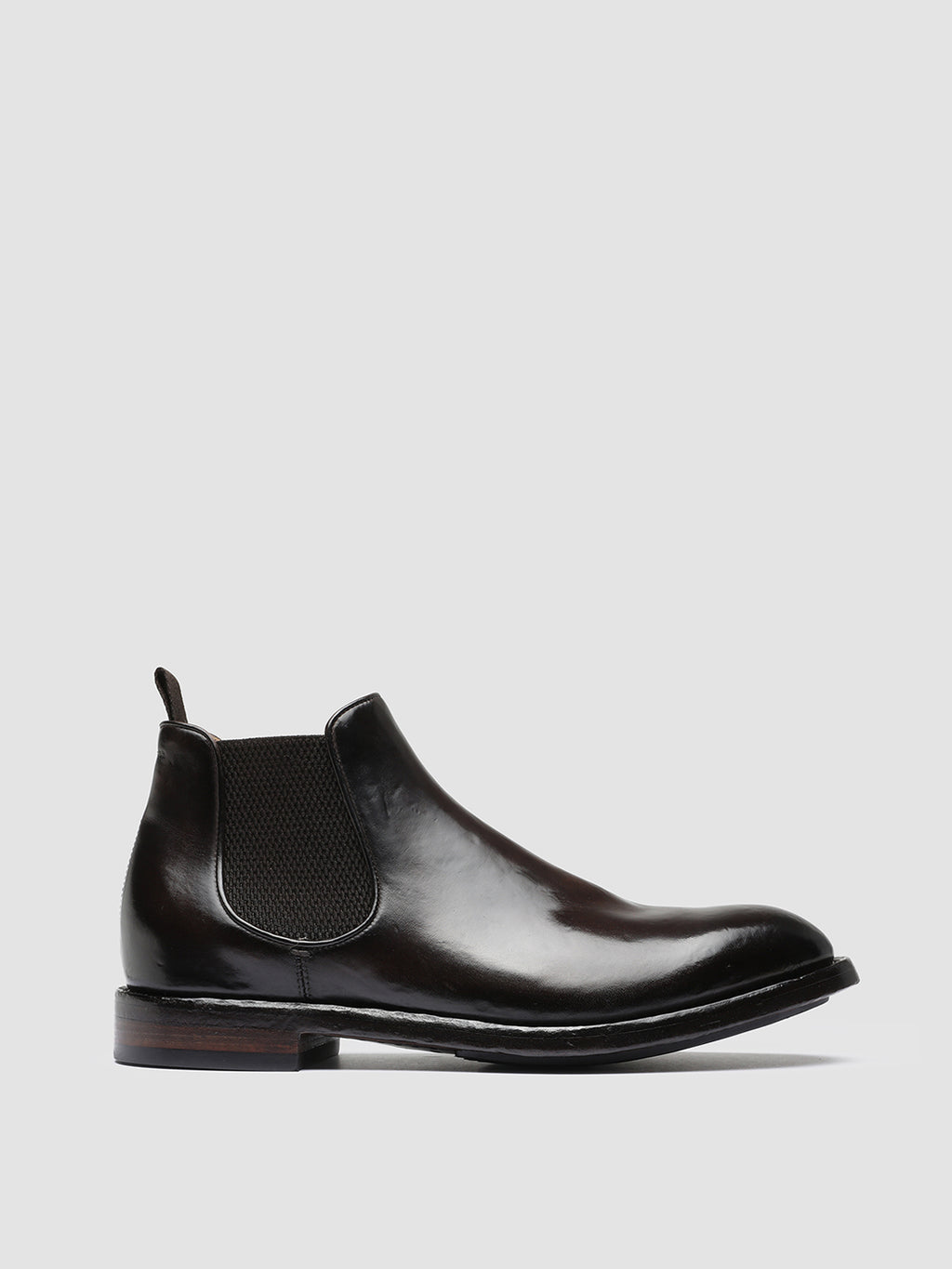 TEMPLE 008 - Brown Leather Chelsea Boots - image 1,side view