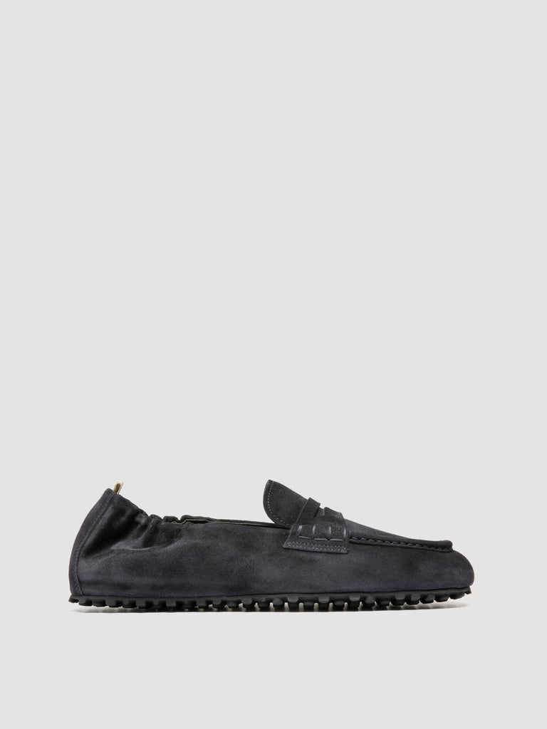 TRAVIS 001 - Penny-Loafer aus blauem Wildleder
