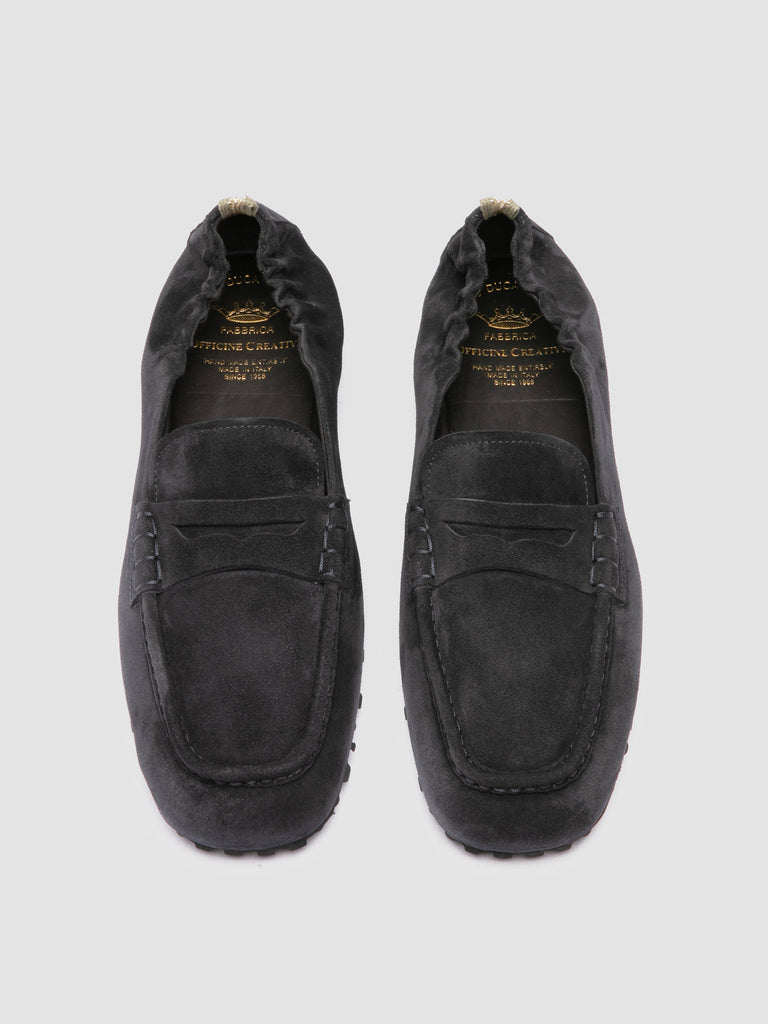 TRAVIS 001 - Penny-Loafer aus blauem Wildleder