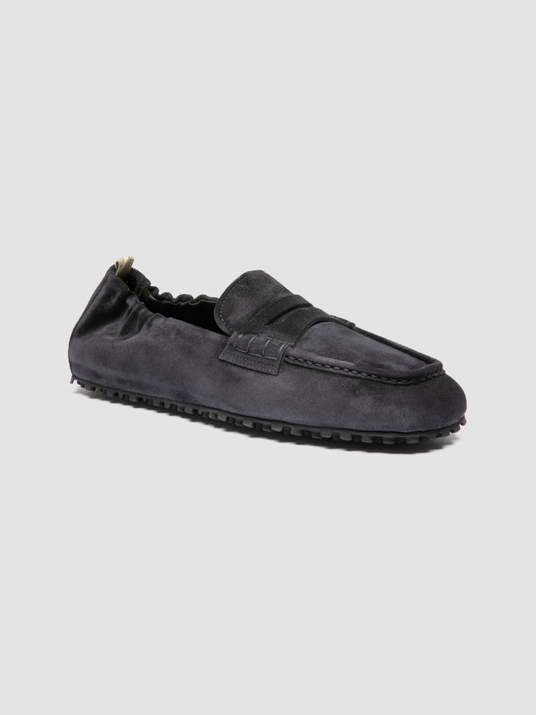 TRAVIS 001 - Penny-Loafer aus blauem Wildleder