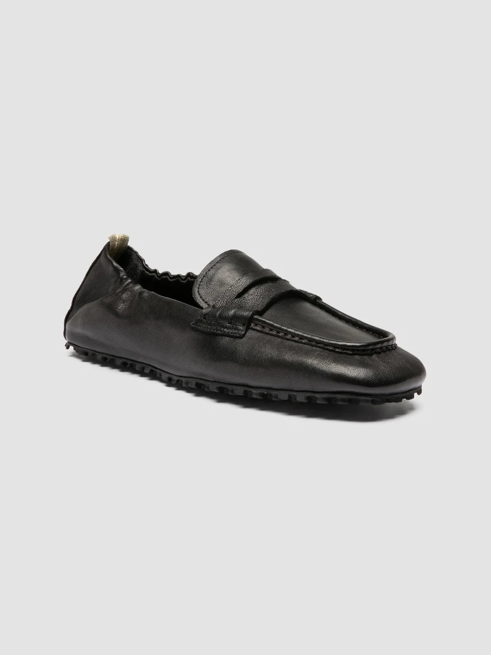 TRAVIS 001 -  Black Leather Penny Loafers - image 3,side view