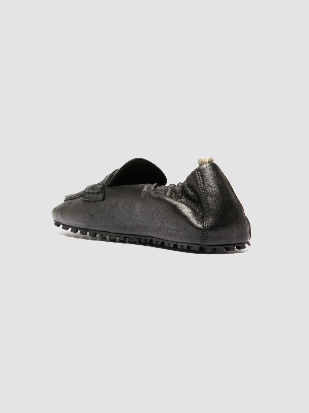 TRAVIS 001 -  Black Leather Penny Loafers - image 4,side view