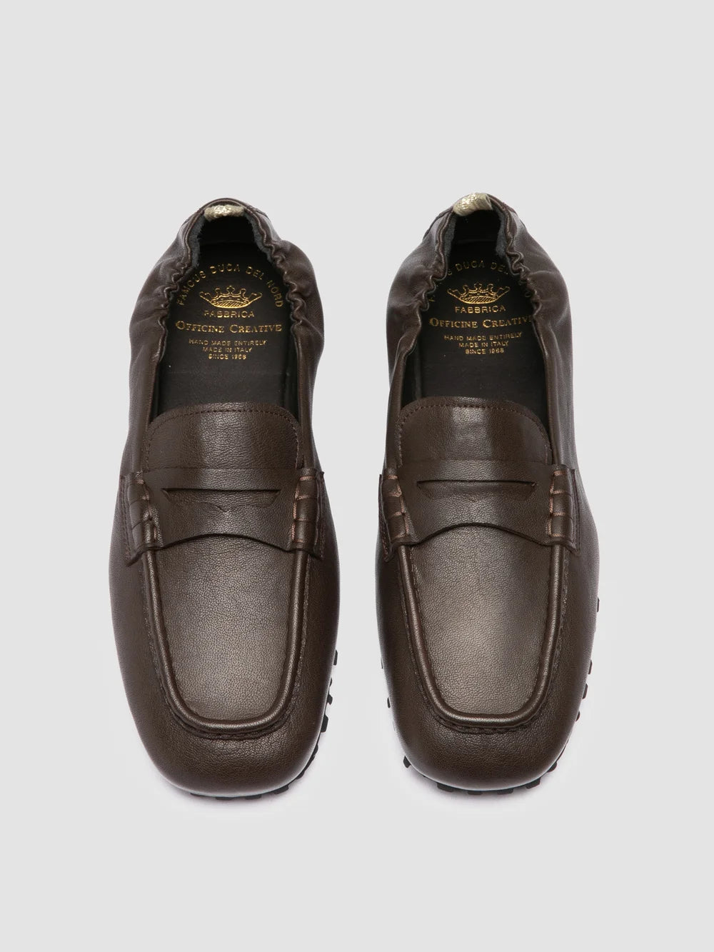 TRAVIS 001 -  Brown Leather Penny Loafers - image 2,side view