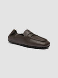 TRAVIS 001 -  Brown Leather Penny Loafers - thumb image 3,side view
