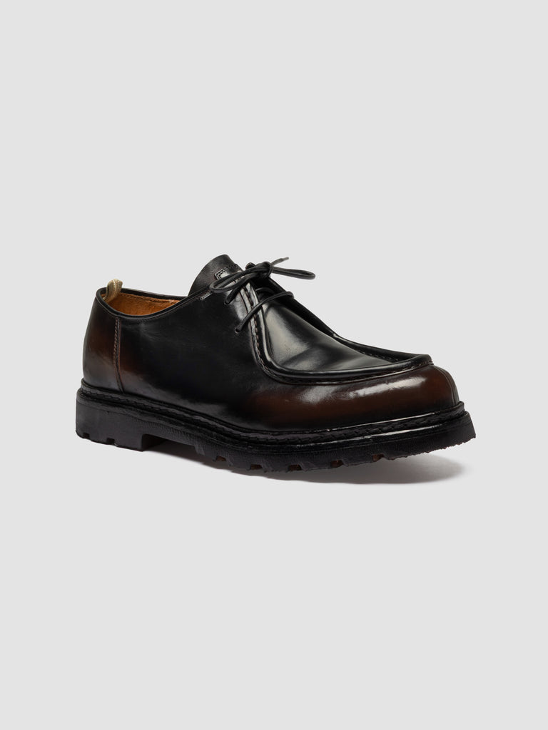 VOLCOV FLEXI 001 - Braune Derby-Schuhe aus Leder