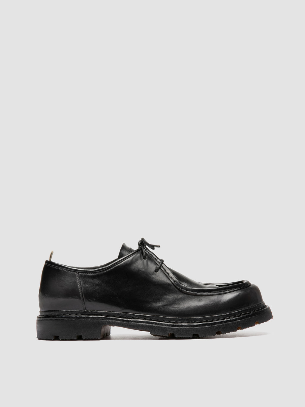VOLCOV FLEXI 001 - Schwarze Derby-Schuhe aus Leder - image 1,side view