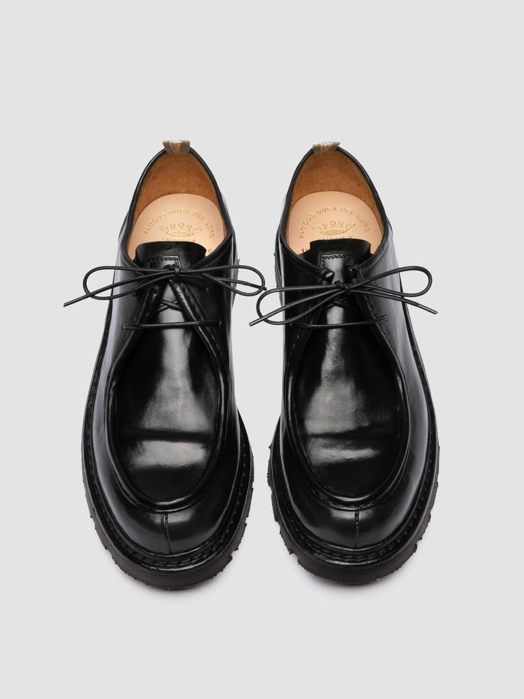 VOLCOV FLEXI 001 - Schwarze Derby-Schuhe aus Leder - image 2,side view