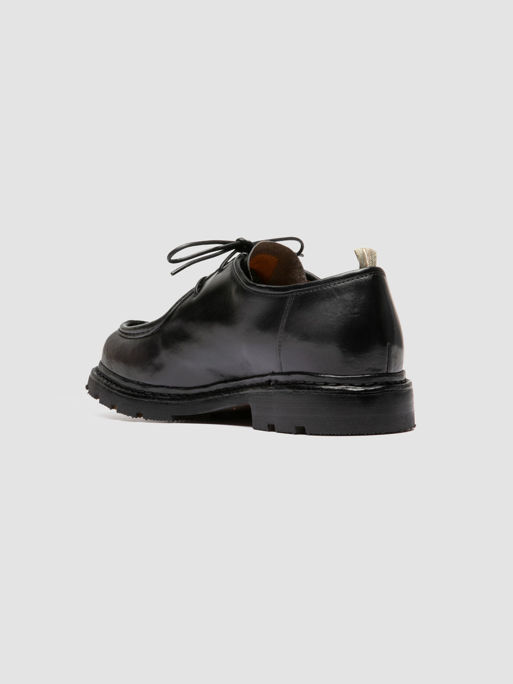 VOLCOV FLEXI 001 - Schwarze Derby-Schuhe aus Leder - image 4,side view