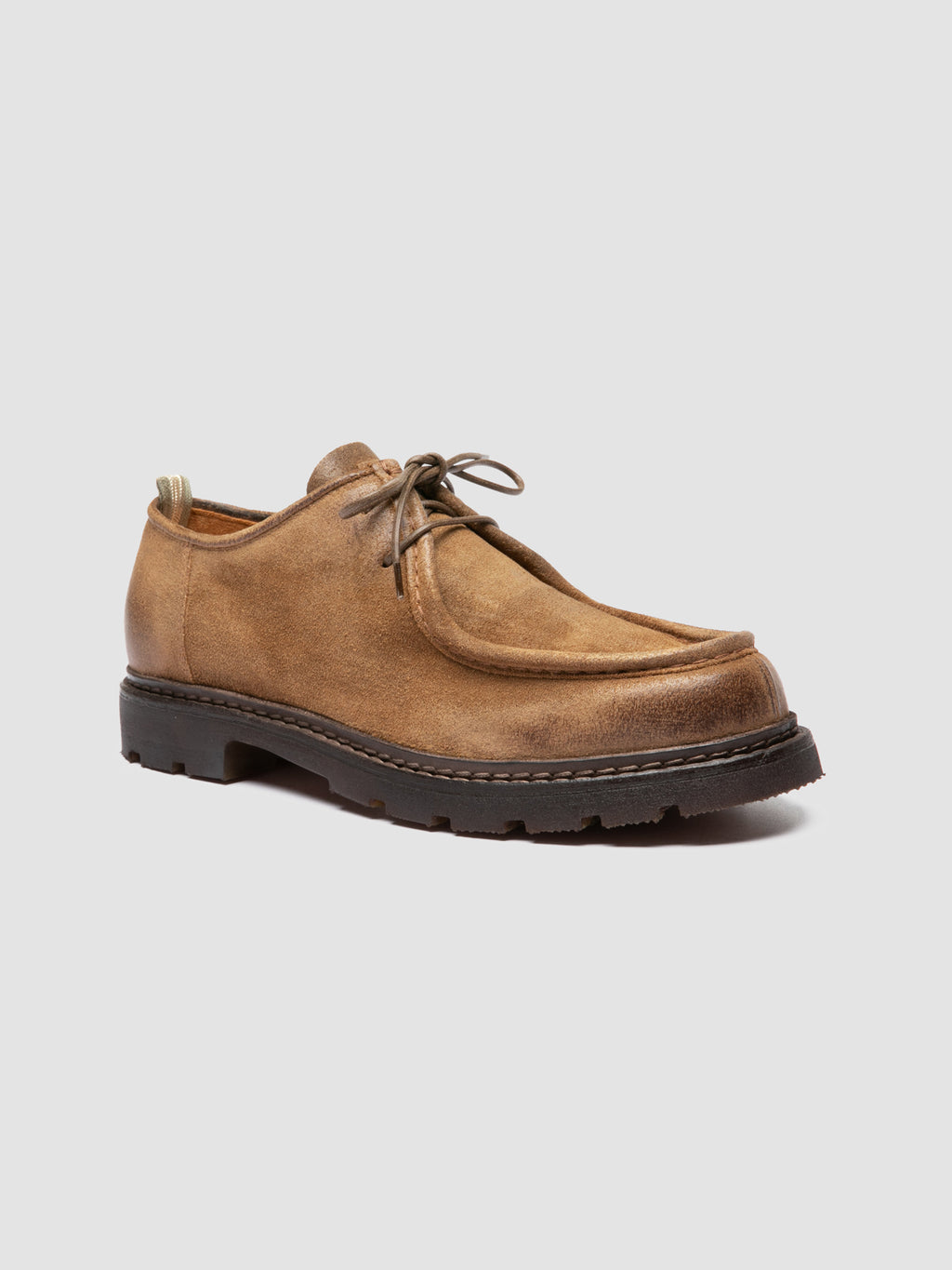 VOLCOV FLEXI 001 - Brown Suede Derby Shoes - image 3,side view