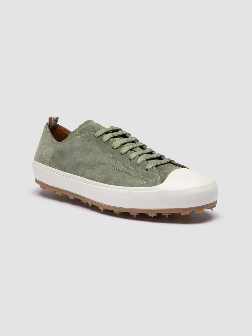 VULCAN 001 - Green Suede Low-Top Sneakers - image 3,side view