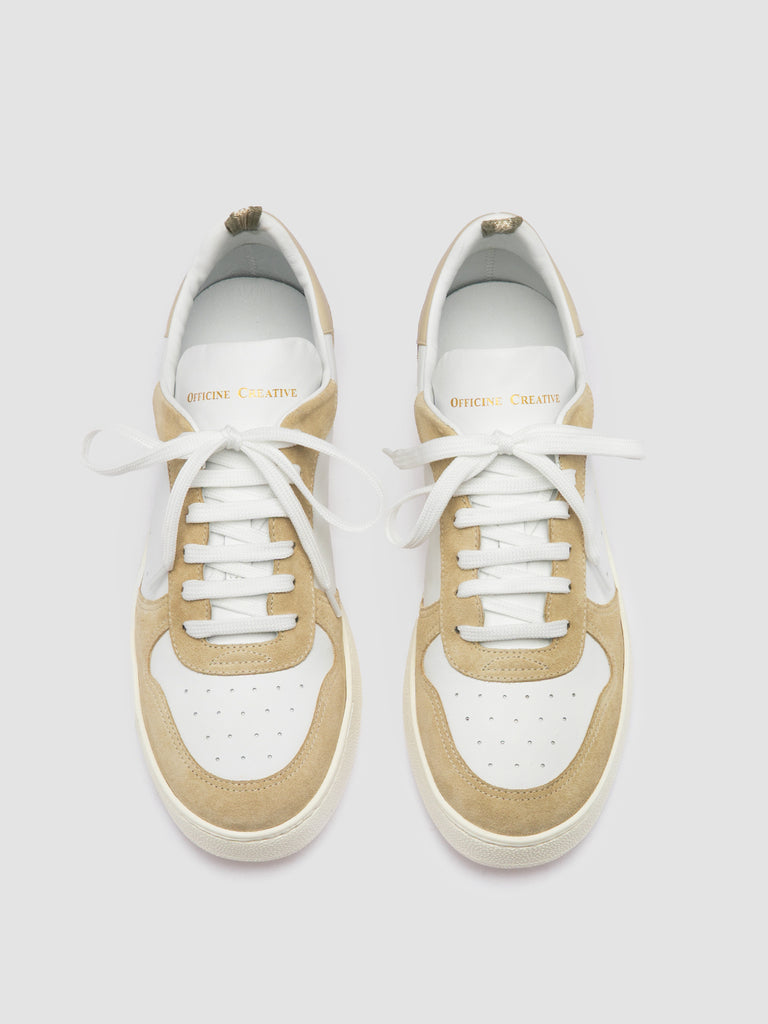 MOWER 008 - White Leather and Suede Low Top Sneakers