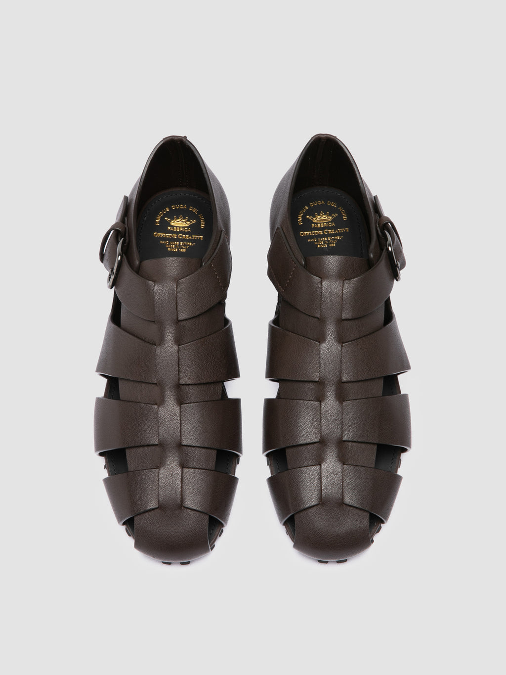 YORGOS 001 - Brown Leather Fisherman Sandals - image 2,side view