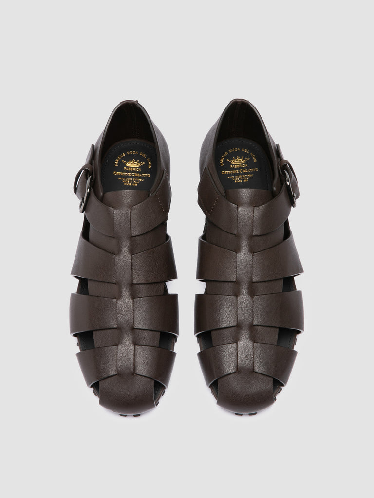 YORGOS 001 - Brown Leather Fisherman Sandals